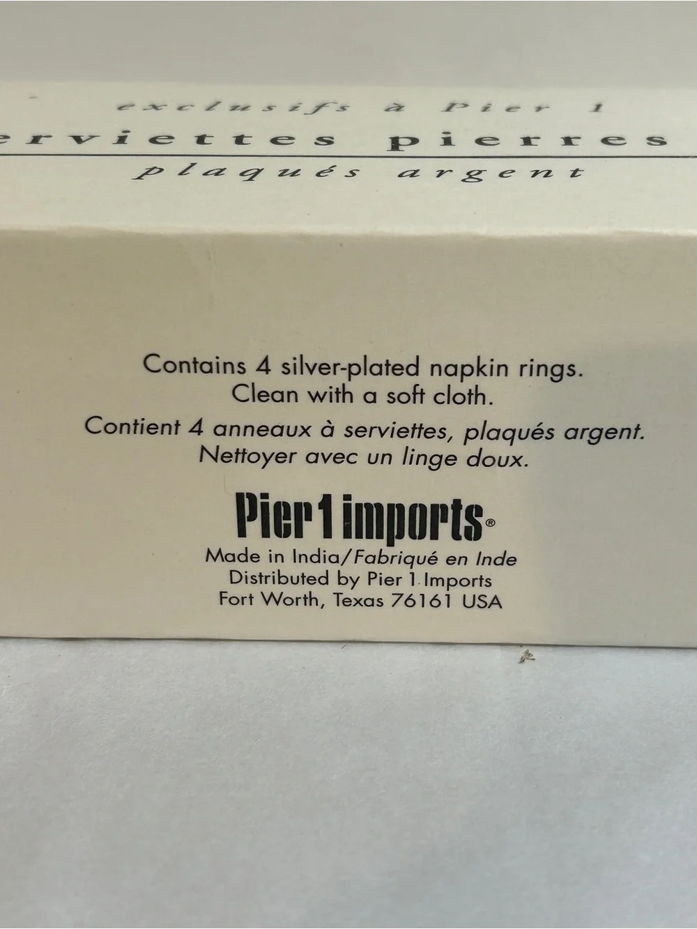 NOS Pier 1 Exclusive Silverplate Vtg Faceted Color Glass Napkin Rings Unused 3bx
